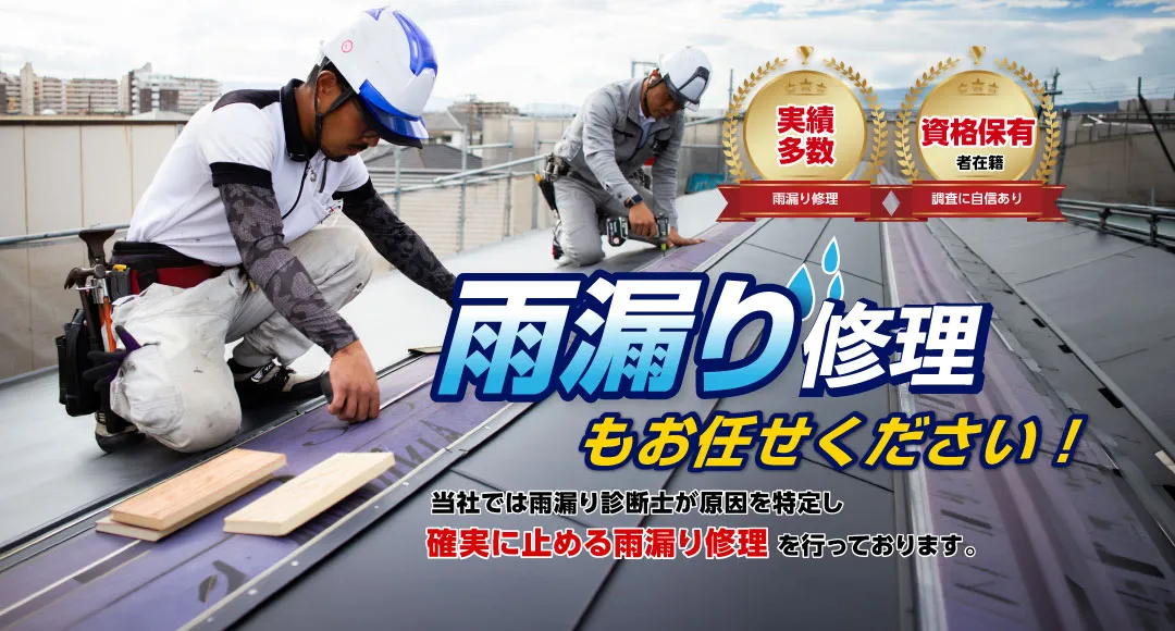 雨漏り修理も堺市カバー工法専門店へお任せください！